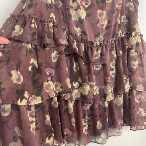 Lauren Ralph Lauren Floral Crinkle Georgette Purple Skirt Size 14W NWT - Picture 5 of 10